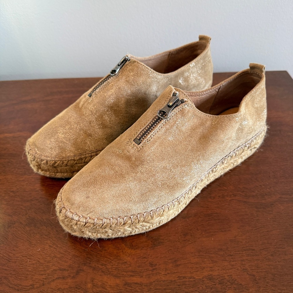 Eric Michael Espadrilles Gold Metallic – Size 39 – Excellent Condition